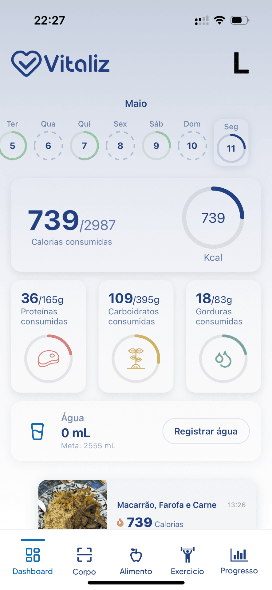 Vitaliz app dashboard